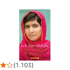 Porträt von Malala Yousafzai, die für Bildung kämpft. Ihr Buch "Ich bin Malala" erzählt ihre Geschichte.