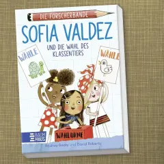 Jugendbuch-Bestseller "Sofia Valdez und die Wahl des Klassentiers": Drei Mädchen werben für ihre Kandidaten Schildkröte und Huhn.