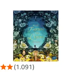 Buchcover "Alle Farben des Lebens" von Lisa Aisato, mit magischen Wesen und Blumen.