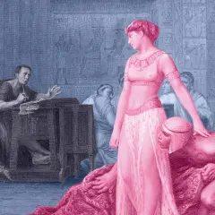 Kleopatra präsentiert ihren Sohn Caesarion einem römischen Schreiber.