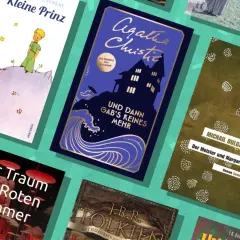 Bestseller-Romane wie "Der kleine Prinz" und "Der Meister und Margarita" neben Agatha Christie und J.R.R. Tolkien. Keine historischen Romane im Mittelalter-Stil, aber spannende Lektüre.