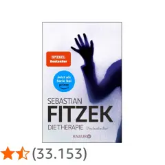 Buchcover "Die Therapie" von Sebastian Fitzek, ein Spiegel-Bestseller und jetzt als Serie bei Prime. Ein Schatten einer Hand drückt gegen eine milchige Scheibe.