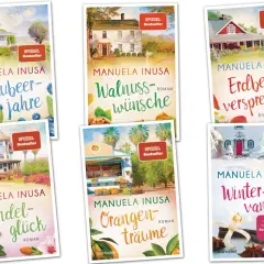 Manuela Inusa's Romane: Blaubeerjahre, Walnusswünsche, Erdbeer-versprechen, Mandelglück, Orangenträume, Winter-vanille.
