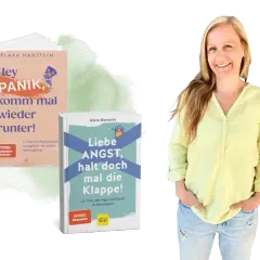 Klara Hanstein präsentiert ihre Bücher "Hey Panik, komm mal wieder runter!" und "Liebe Angst, halt doch mal die Klappe!".