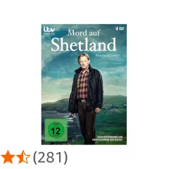 DVD-Cover "Mord auf Shetland", Staffel 1. Ein Mann steht vor einer dramatischen Landschaft. Ein spannender Shetland Krimi.