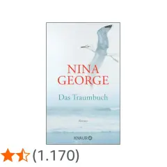 Das Traumbuch" von Nina George, ein Belletristik-Bestseller, mit Möwe über dem Meer.