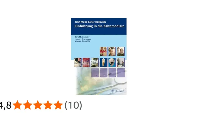Das Cover des zahnarzt buch "Einführung in die Zahnmedizin" zeigt verschiedene Bilder von zahnärztlichen Behandlungen und Modellen.
