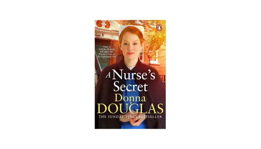 Buchcover "A Nurse's Secret" von Donna Douglas. Eine Krankenschwester mit roten Haaren blickt nach vorne.