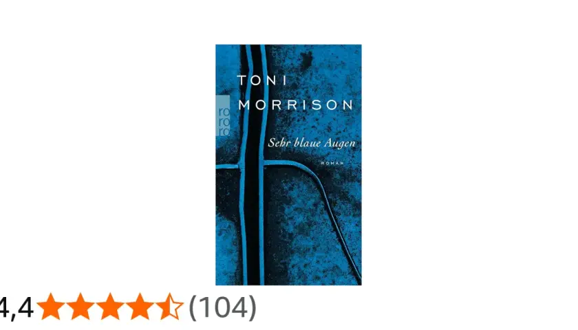 Toni Morrisons Roman "Sehr blaue Augen" mit einem abstrakten, blauen Cover.