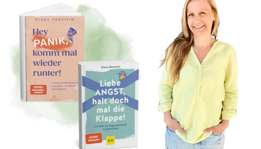 Klara Hanstein präsentiert ihre Bücher "Hey Panik, komm mal wieder runter!" und "Liebe Angst, halt doch mal die Klappe!".