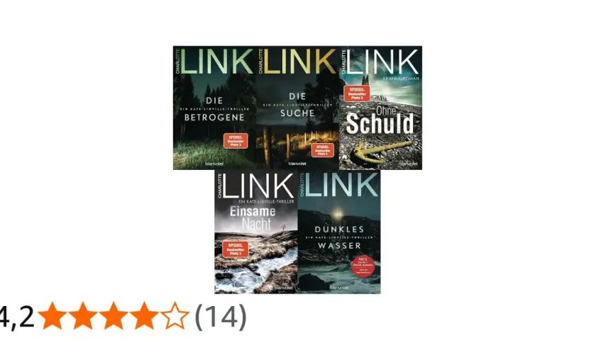 Charlotte Link: "Die Betrogene", "Die Suche", "Ohne Schuld", "Einsame Nacht", "Dunkles Wasser" – spannende Kate Linville Thriller.