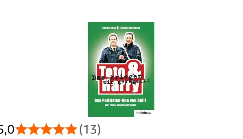 Das Cover zeigt Toto & Harry, das Polizisten-Duo von SAT.1, das über Polizei, Promis und Privates berichtet.