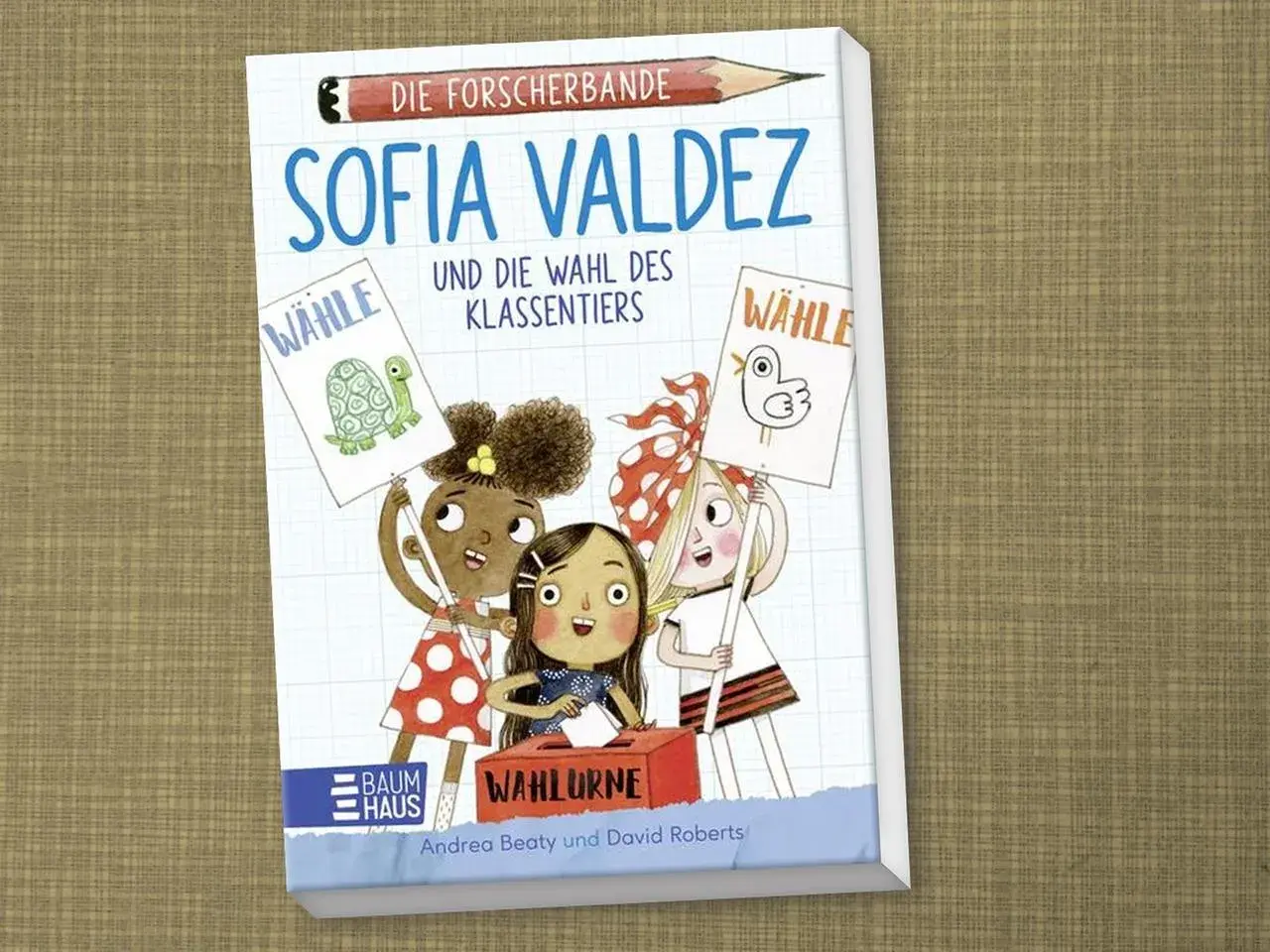 Jugendbuch-Bestseller "Sofia Valdez und die Wahl des Klassentiers": Drei Mädchen werben für ihre Kandidaten Schildkröte und Huhn.