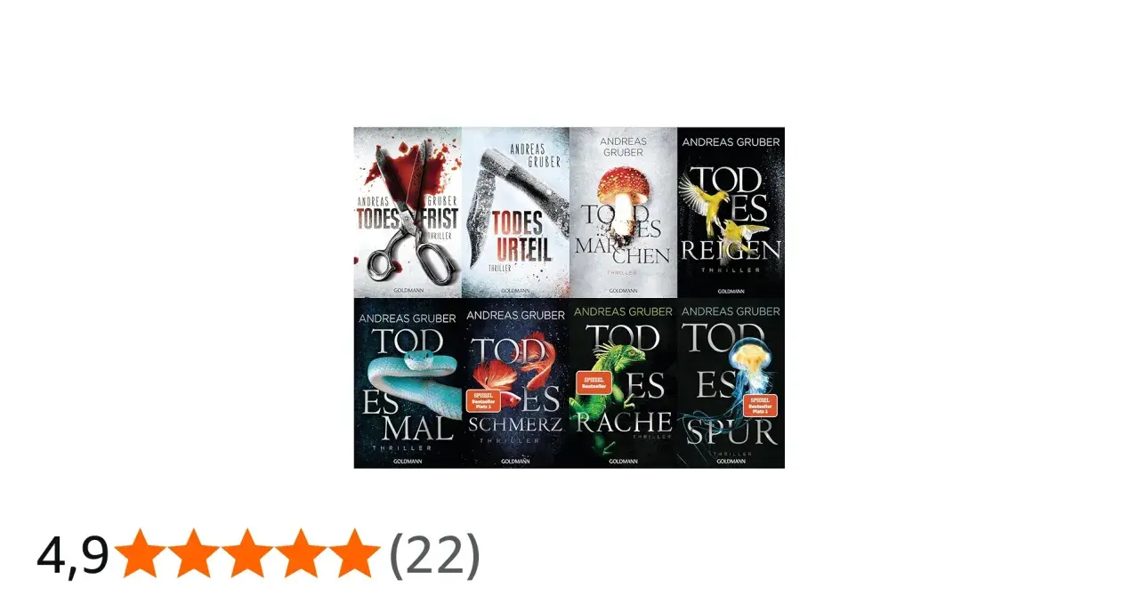 Andreas Gruber-Thriller: "Todesfrist", "Todesurteil", "Todesmärchen", "Todesreigen", "Todesmal", "Todeschmerz", "Todesrache", "Todesspur".