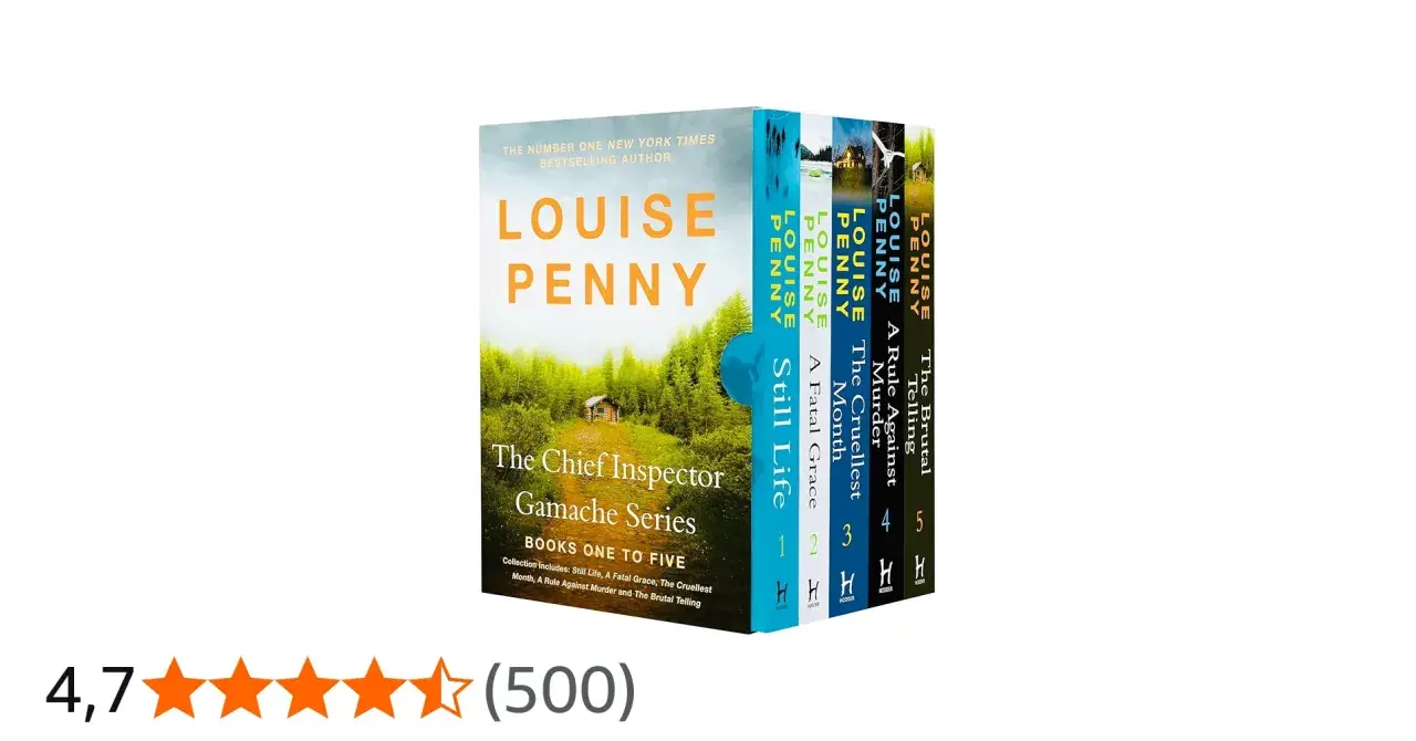 Fünf Bücher der Chief Inspector Gamache Serie von Louise Penny, beginnend mit "Still Life".