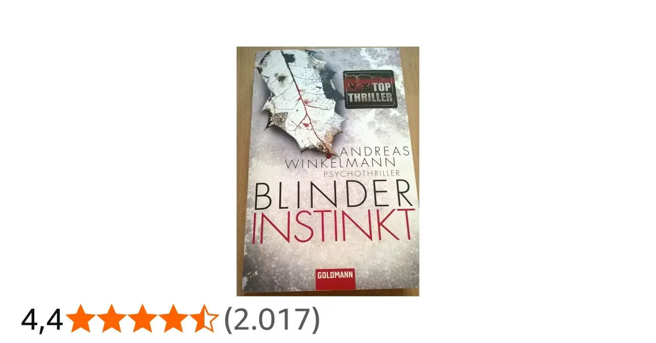 Cover von Andreas Winkelmanns Psychothriller "Blinder Instinkt". Ein spannendes Buch, das zum Nachdenken anregt.