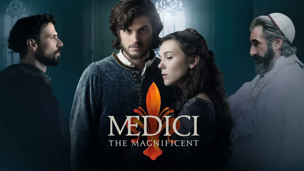 Die charaktere in die Medici Serie: Lorenzo, Lucrezia, Piero und der Papst.