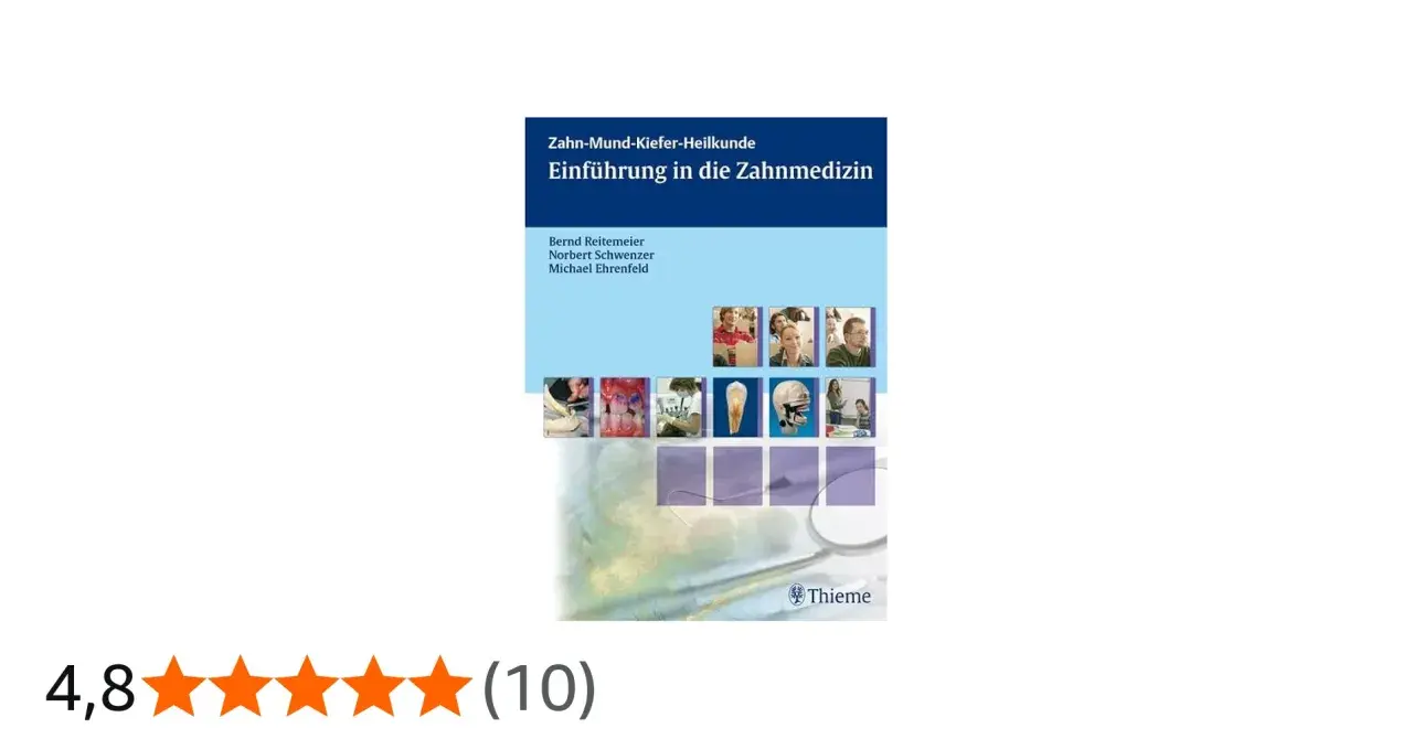 Das Cover des zahnarzt buch "Einführung in die Zahnmedizin" zeigt verschiedene Bilder von zahnärztlichen Behandlungen und Modellen.