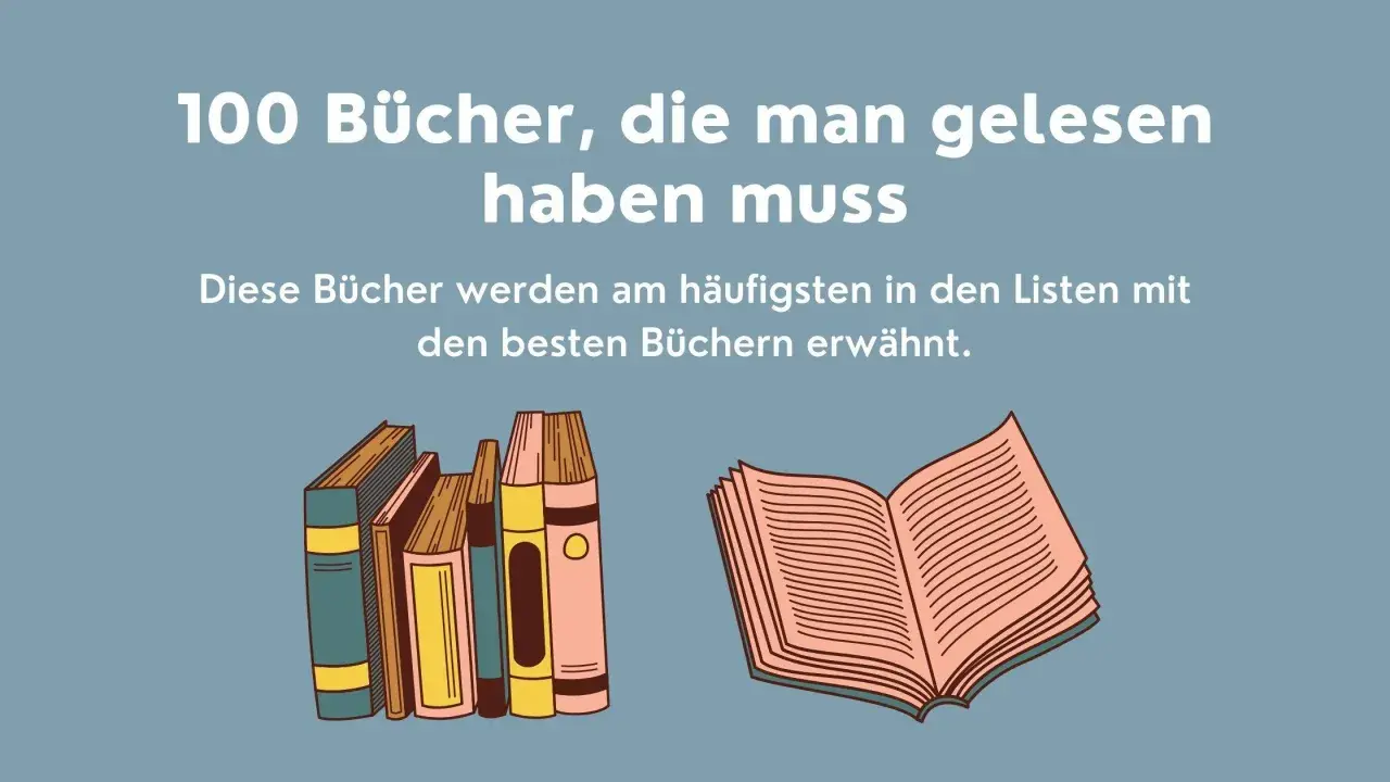 100 Bücher, die man gelesen haben muss: Eine Sammlung der meistempfohlenen Romane, die in keiner Bibliothek fehlen sollten.
