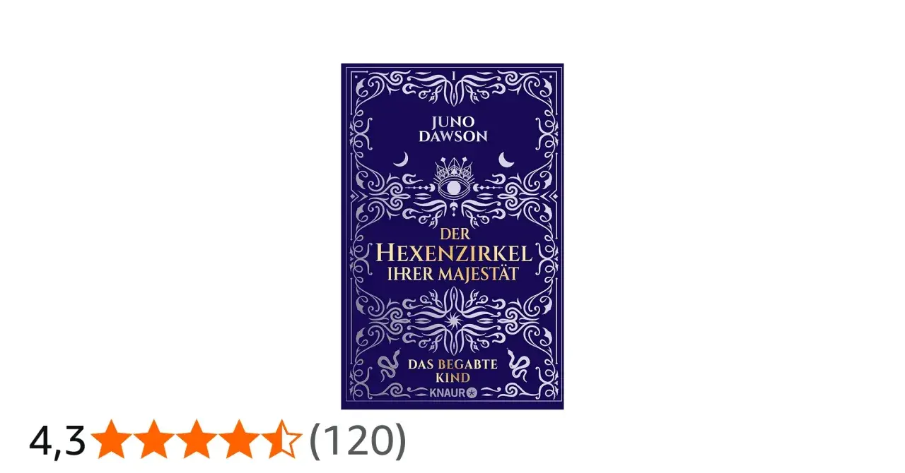 Das Buch "Der Hexenzirkel ihrer Majestät" von Juno Dawson, mit dem Untertitel "Das begabte Kind", hat eine Bewertung von 4,3 Sternen.