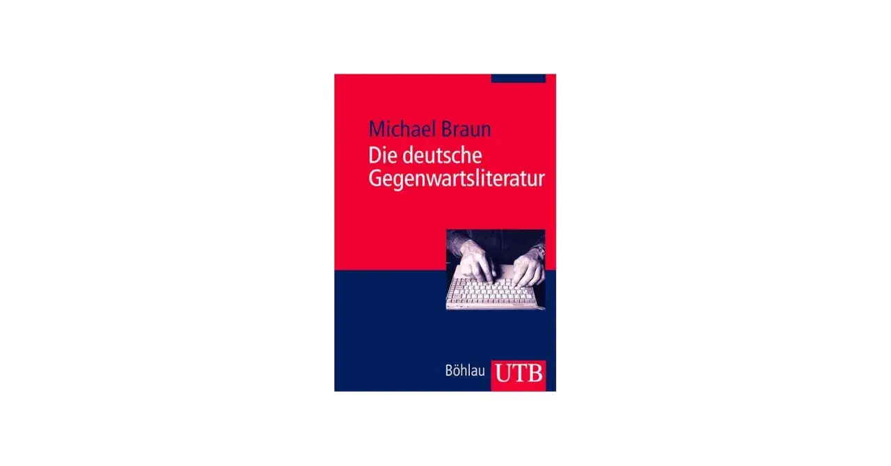 Buchcover: Michael Braun, "Die deutsche Gegenwartsliteratur". Hände tippen auf einer Tastatur. Ein Einblick in die deutsche schriftsteller gegenwart.