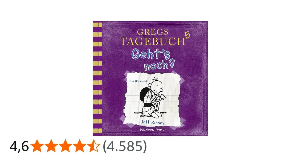 Cover von "Gregs Tagebuch: Geht's noch?", Band 5. Greg sitzt auf einem Blatt Papier.