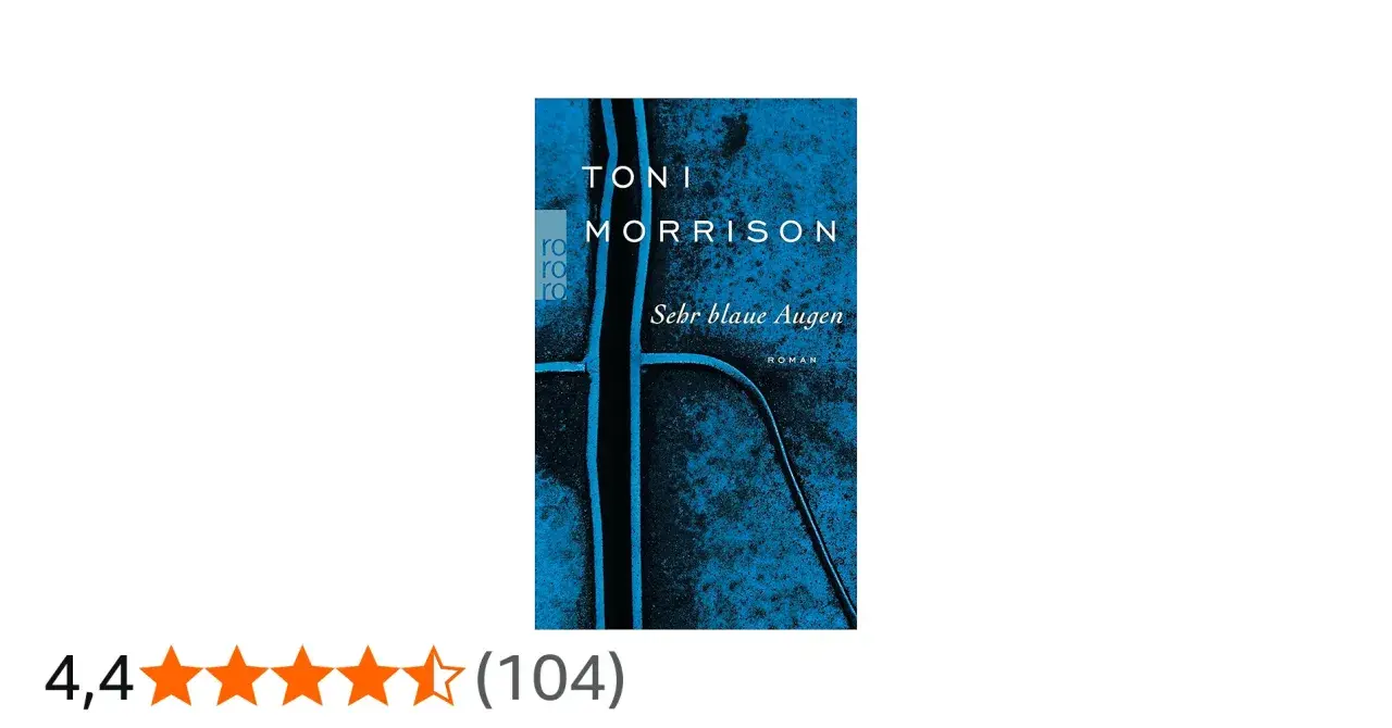 Toni Morrisons Roman "Sehr blaue Augen" mit einem abstrakten, blauen Cover.