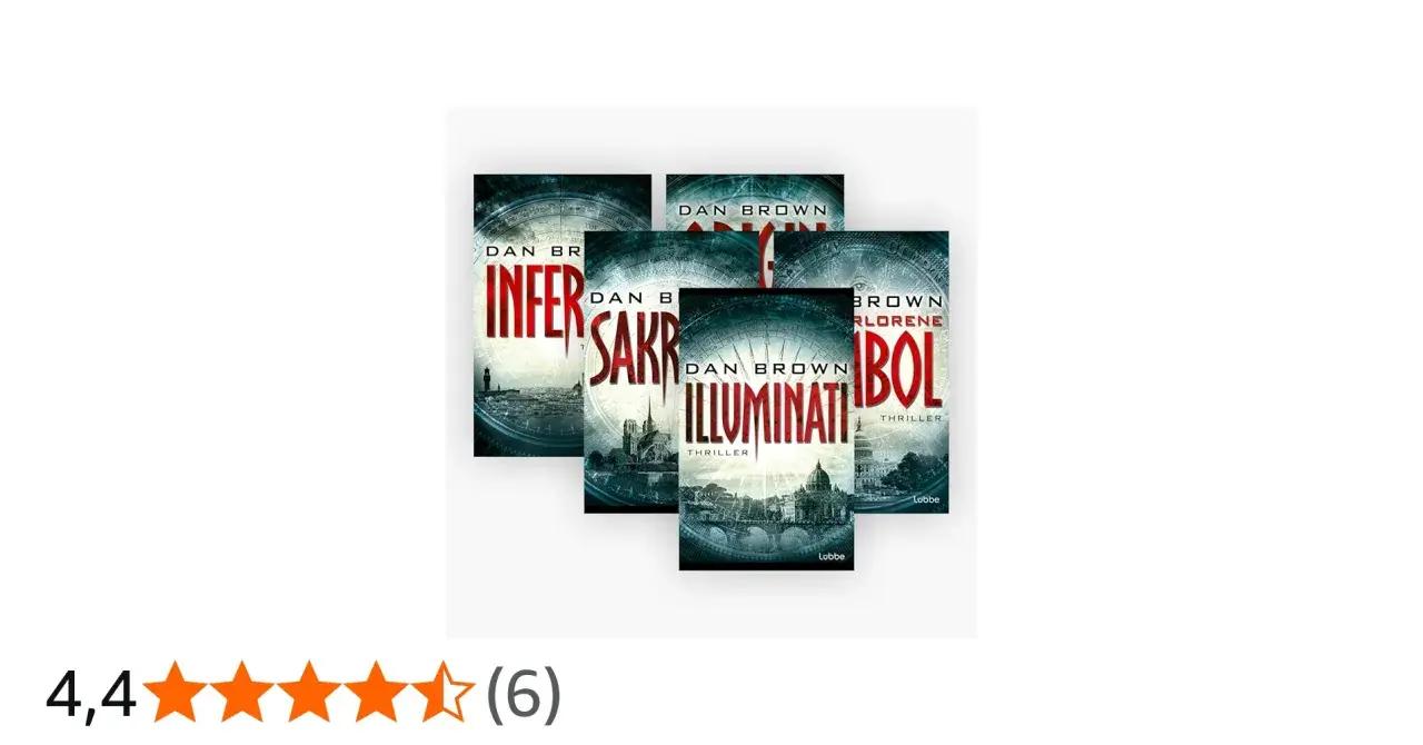 Cover der Robert Langdon Reihenfolge: "Inferno", "Sakrileg", "Illuminati" und "Das verlorene Symbol".