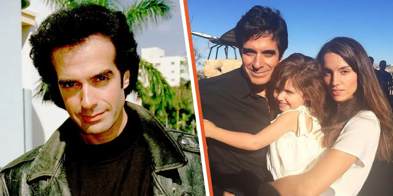 David Copperfield mit seinen Kindern und seiner Frau.
